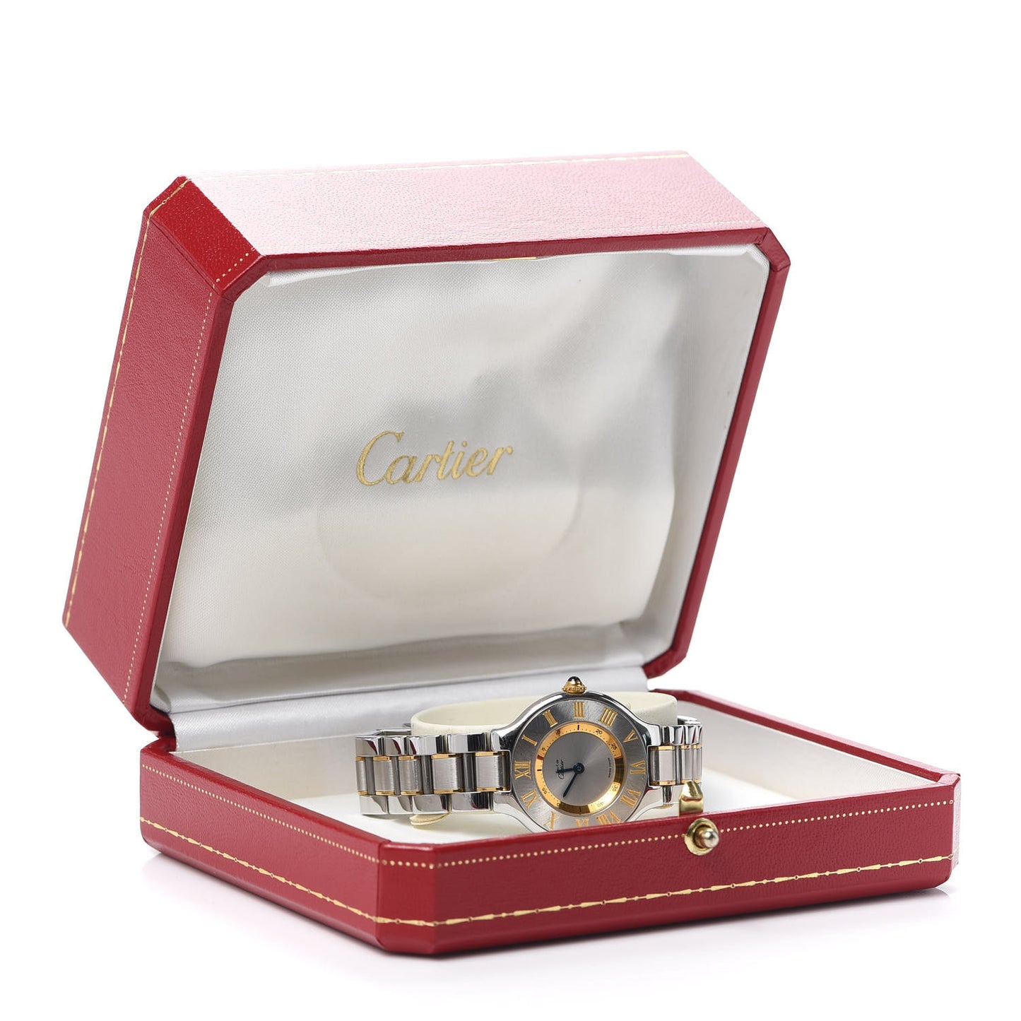 Stainless Steel 18K Yellow Gold 28mm Must De 21 Quartz Watch