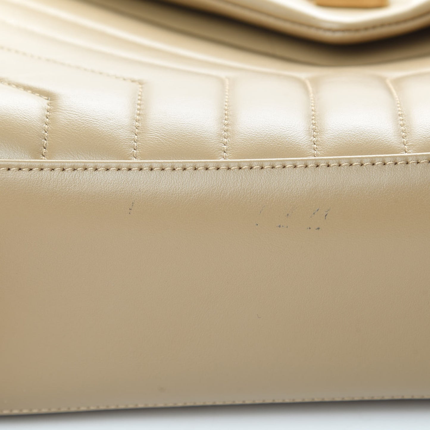 Calfskin Y Quilted Monogram Medium Loulou Chain Satchel Dark Beige