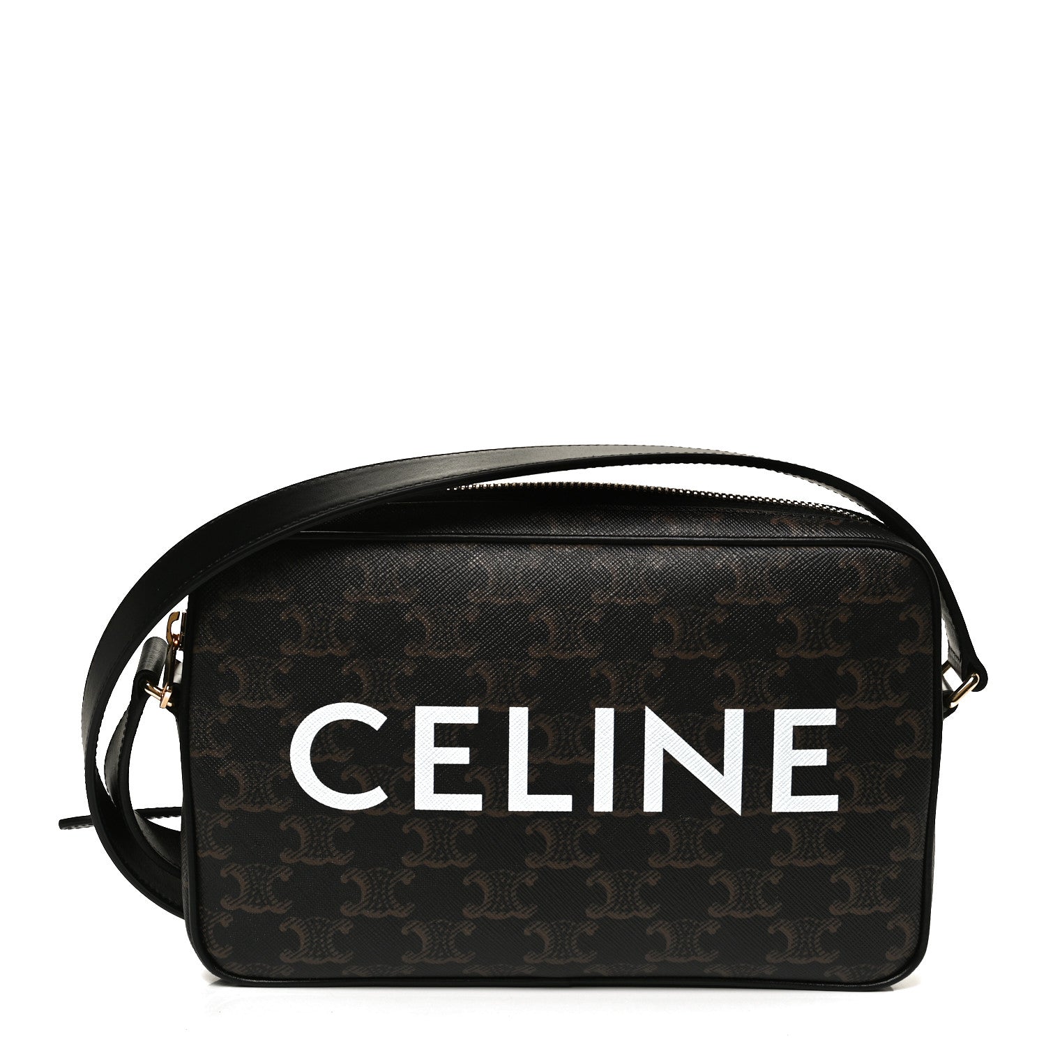 Celine Triomphe Canvas Medium Messenger Bag Black 1 of 10