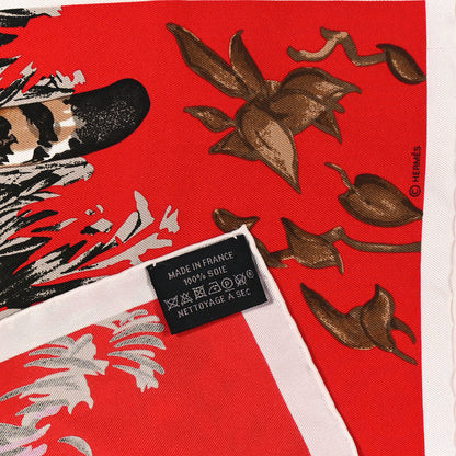 Hermes Silk Les Tigreaux Pocket Square 3 of 3