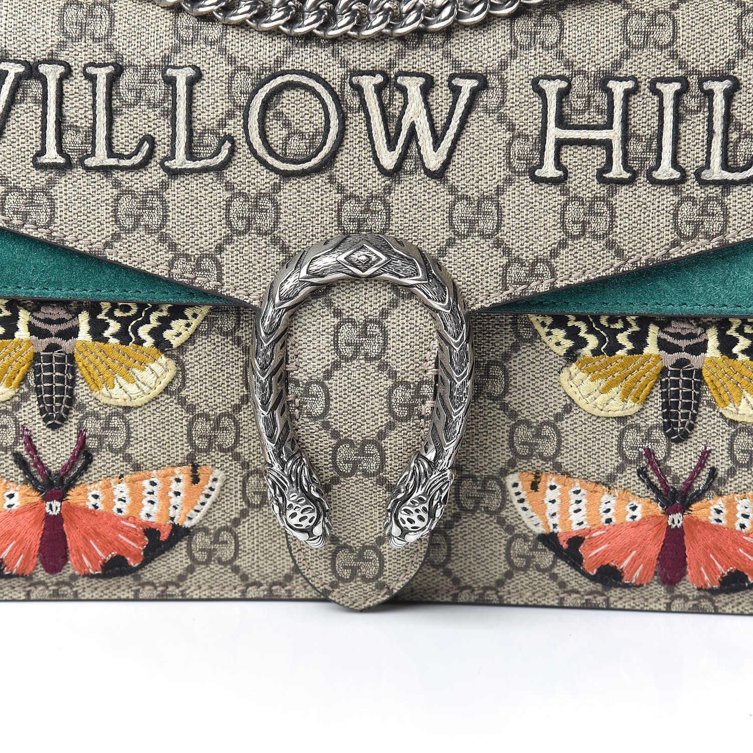 Gucci GG Supreme Monogram Willow Hill Embroidered Small Dionysus Shoulder Bag Emerald 11 of 11