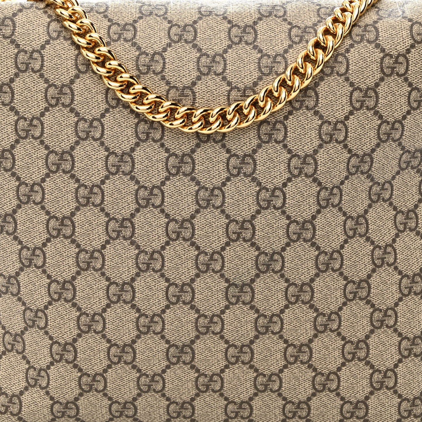 GG Supreme Monogram Large Linea A Hobo Light Brown