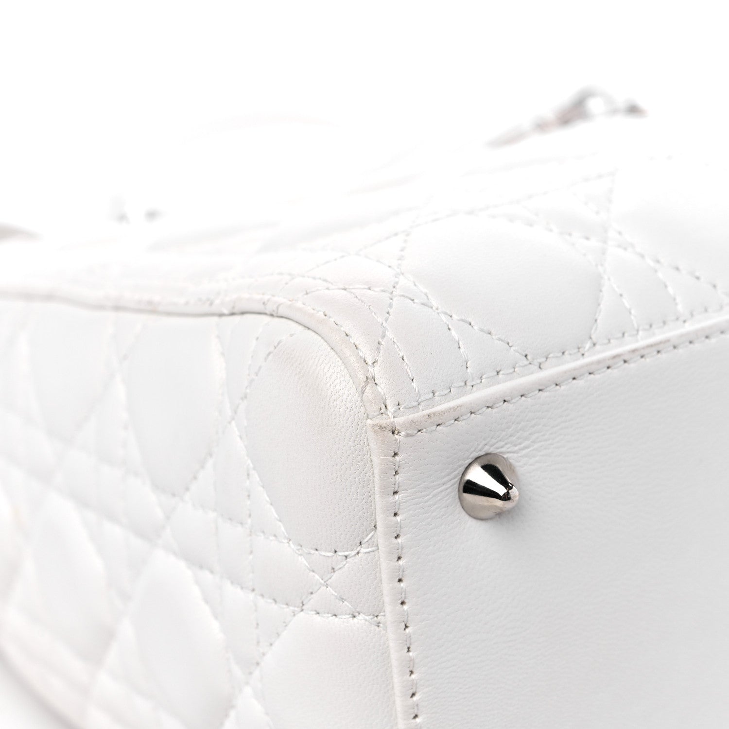 Christian Dior Lambskin Cannage Medium Lady Dior White 7 of 12