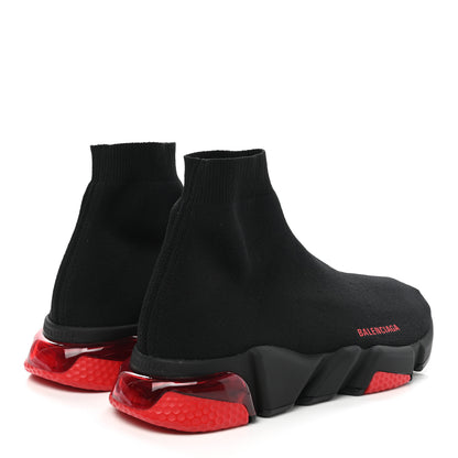 Balenciaga Neoprene Knit Mens Speed Clear Sole Sneakers 43 Black Red 4 of 8