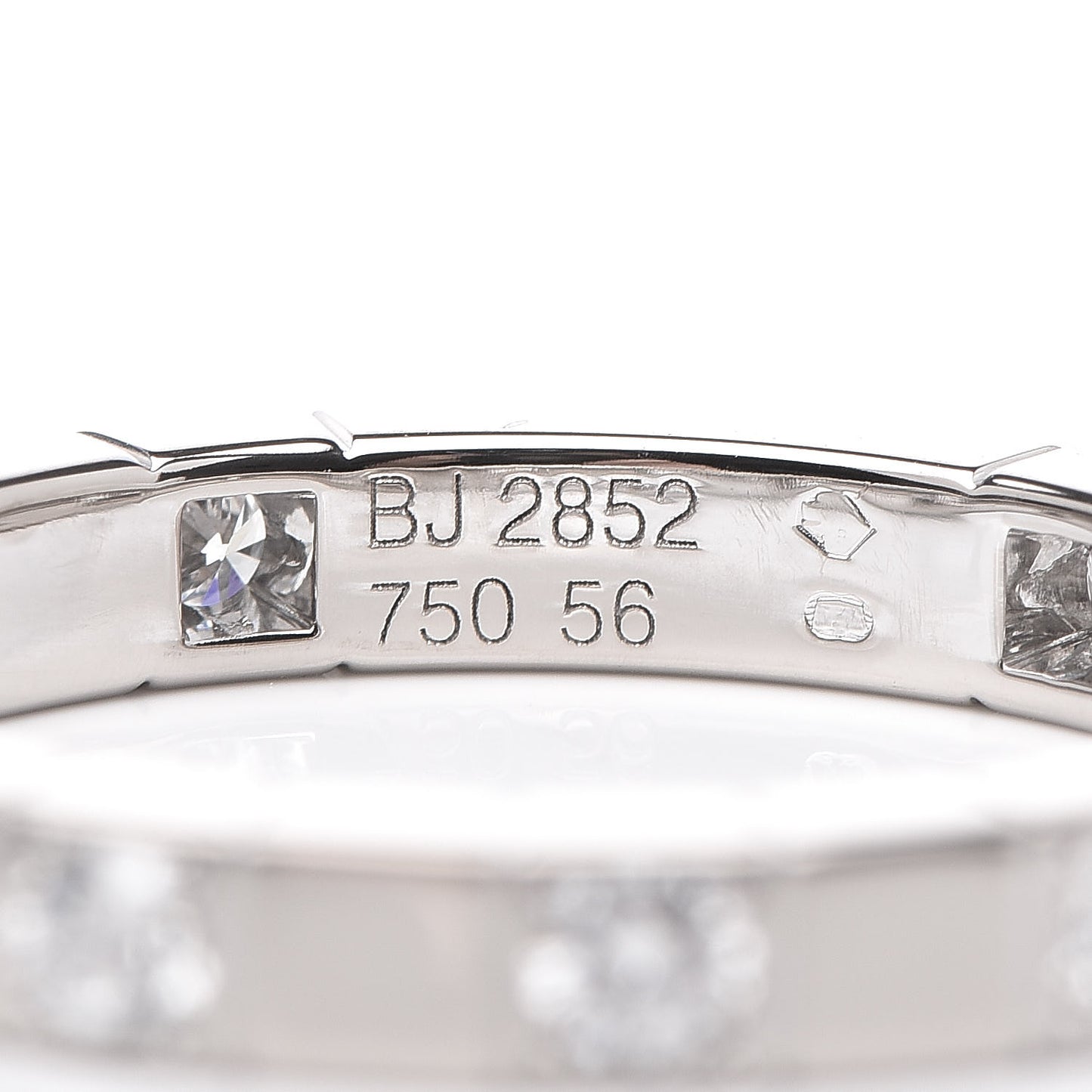18K White Gold Diamond Lanieres Half Eternity Band Ring 56 7.5