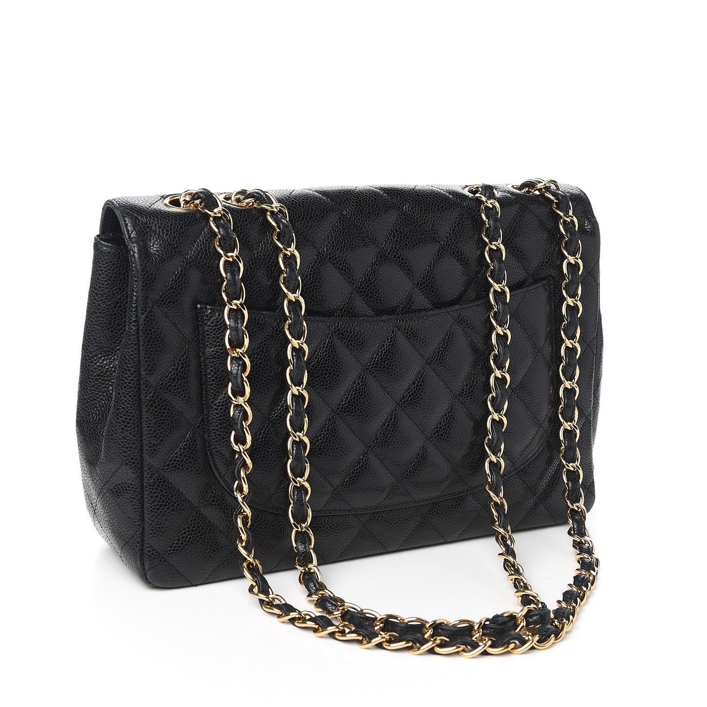 Caviar Quilted Jumbo Single Flap Black