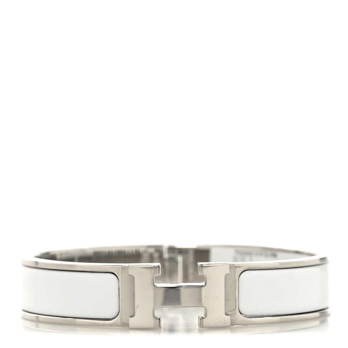 Enamel Narrow Clic Clac H Bracelet PM White