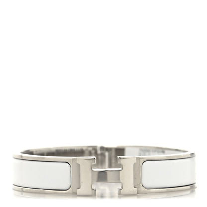 Hermes Enamel Narrow Clic Clac H Bracelet PM White 1 of 5