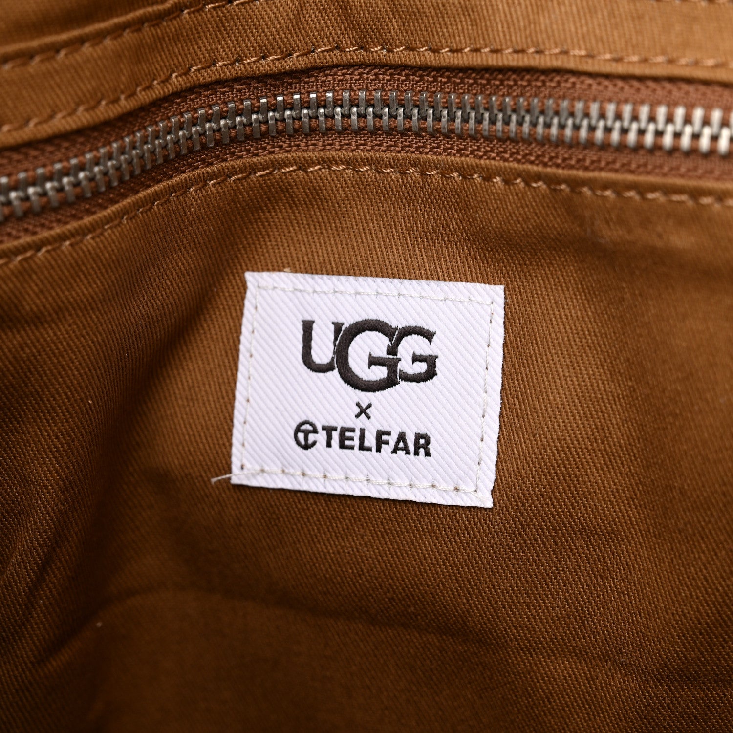 Telfar X UGG Suede Shearling Medium Shopping Bag Chestnut 7 of 10