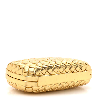 Bottega Veneta Metallic Intreccio Minaudiere Knot Clutch Gold 4 of 7