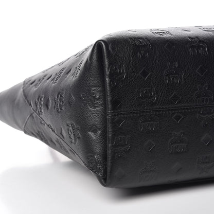 MCM Calfskin Ottomar Monogram Medium Klara Shopper Tote Black 9 of 10