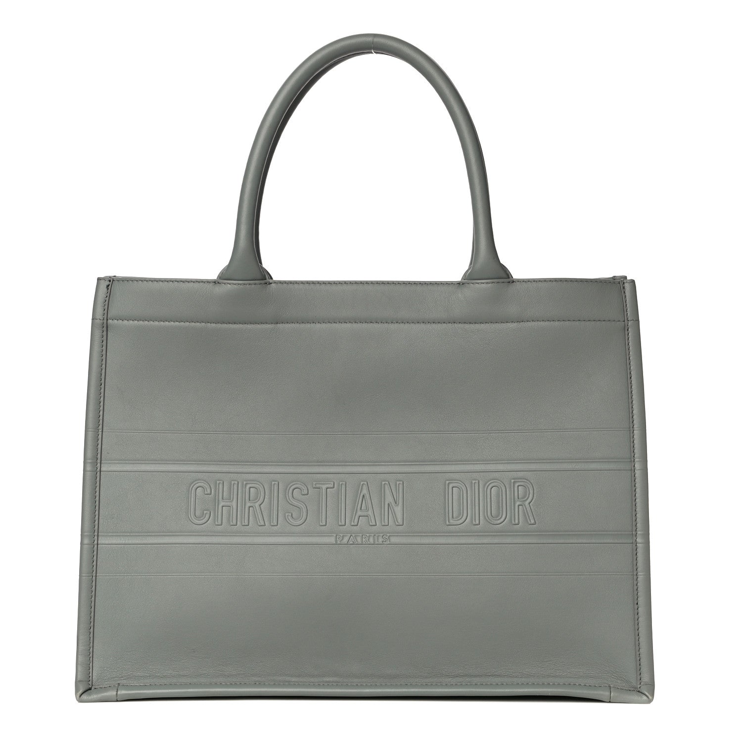 Christian Dior Calfskin Embossed Medium Book Tote Grey 1 of 20