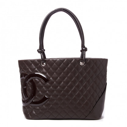 Chanel Calfskin Quilted Large Cambon Tote Brown 1 of 8