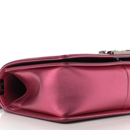 Chanel Metallic Patent Calfskin Quilted Medium Boy Flap Pink 9 of 14