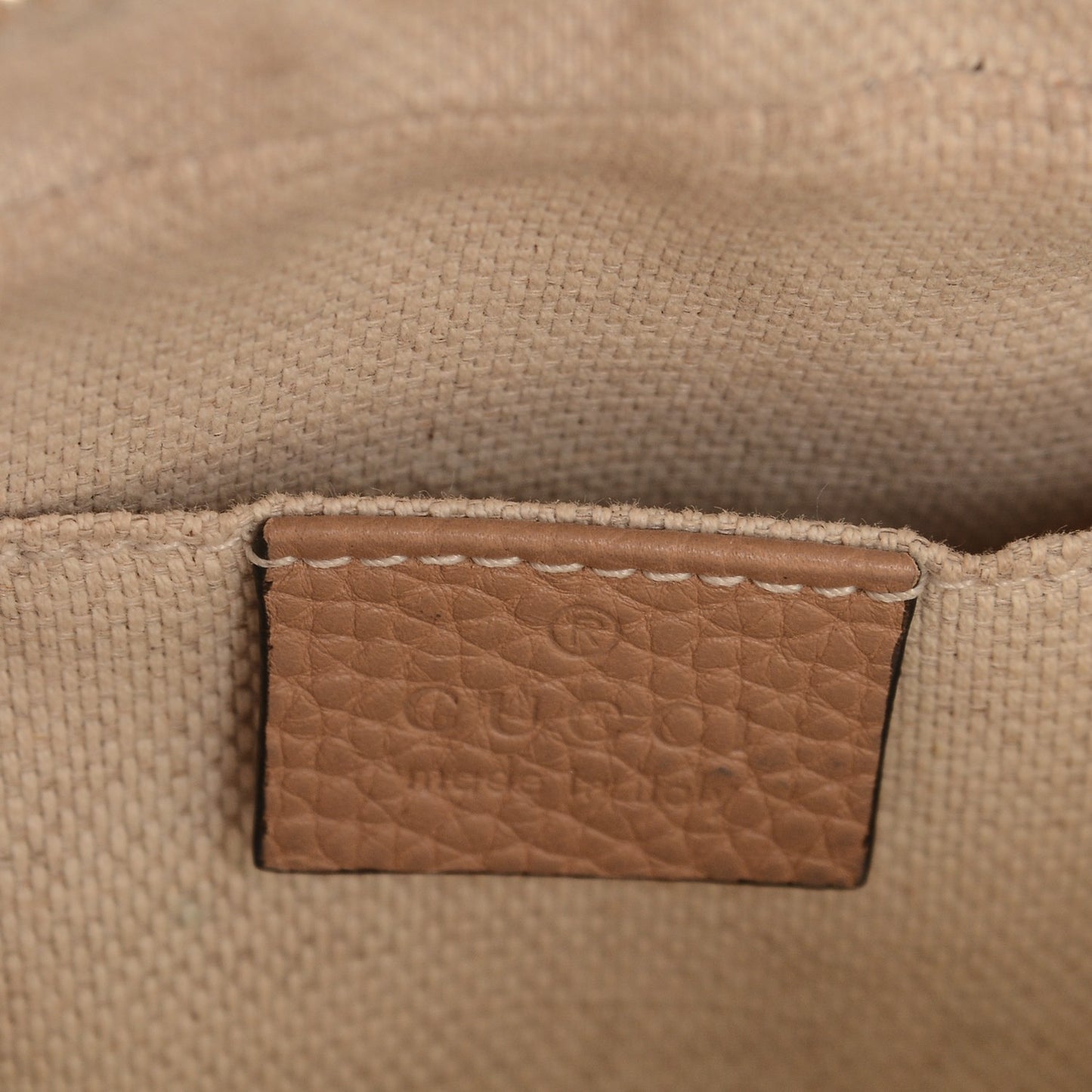 Pebbled Calfskin Small Soho Disco Bag Camelia