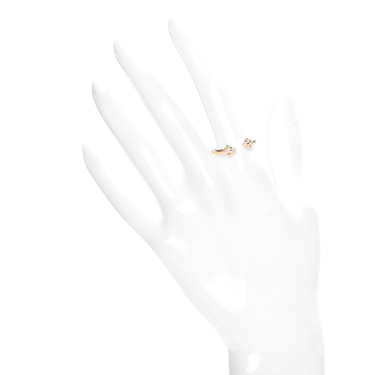 David Yurman 18K Yellow Gold Diamond Renaissance Ring 54 7 2 of 6