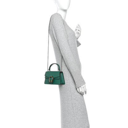 Gucci Dollar Calfskin Crystal Mini Dionysus Top Handle Bag Emerald 2 of 10