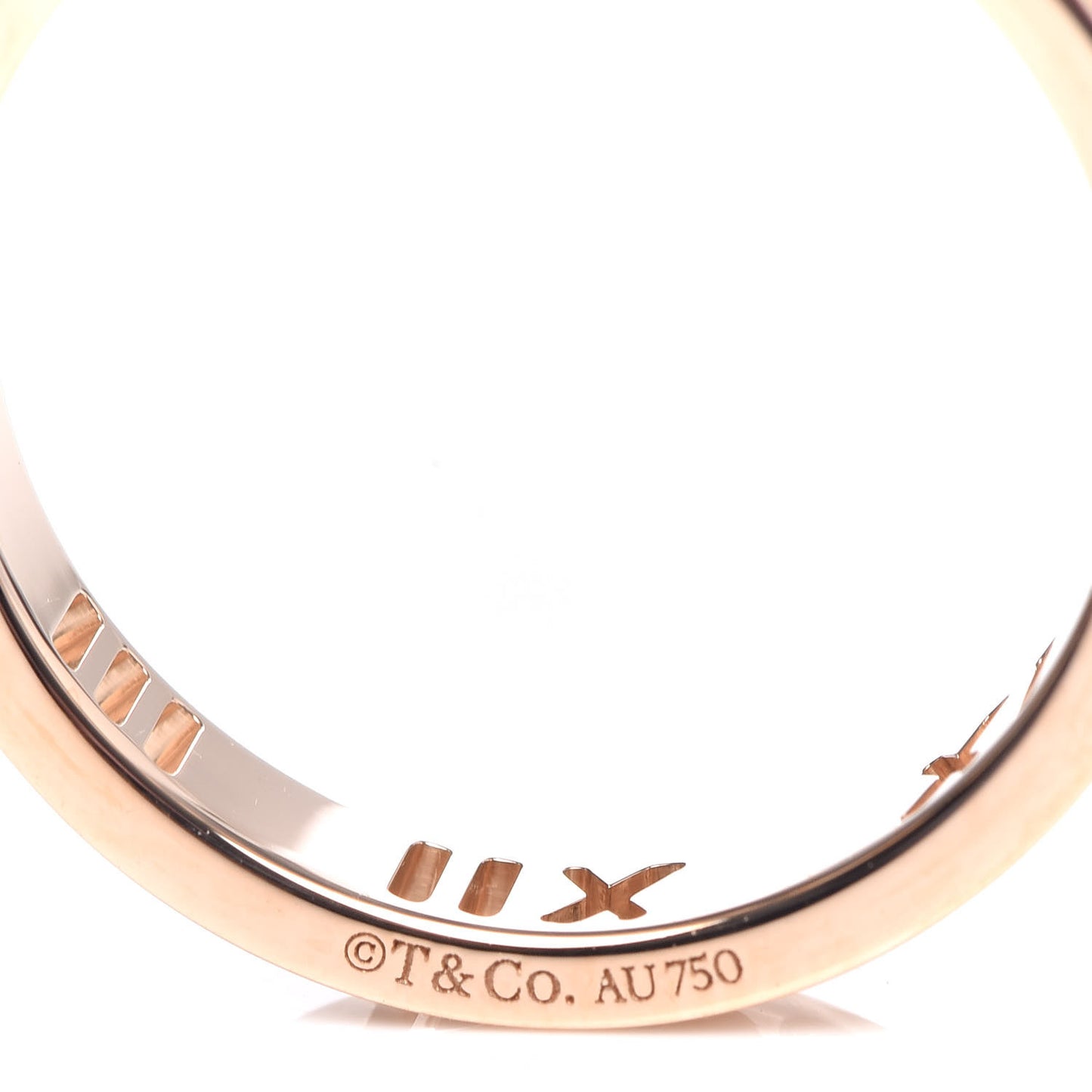 18K Rose Gold Diamond Atlas Pierced Ring 50 5.25