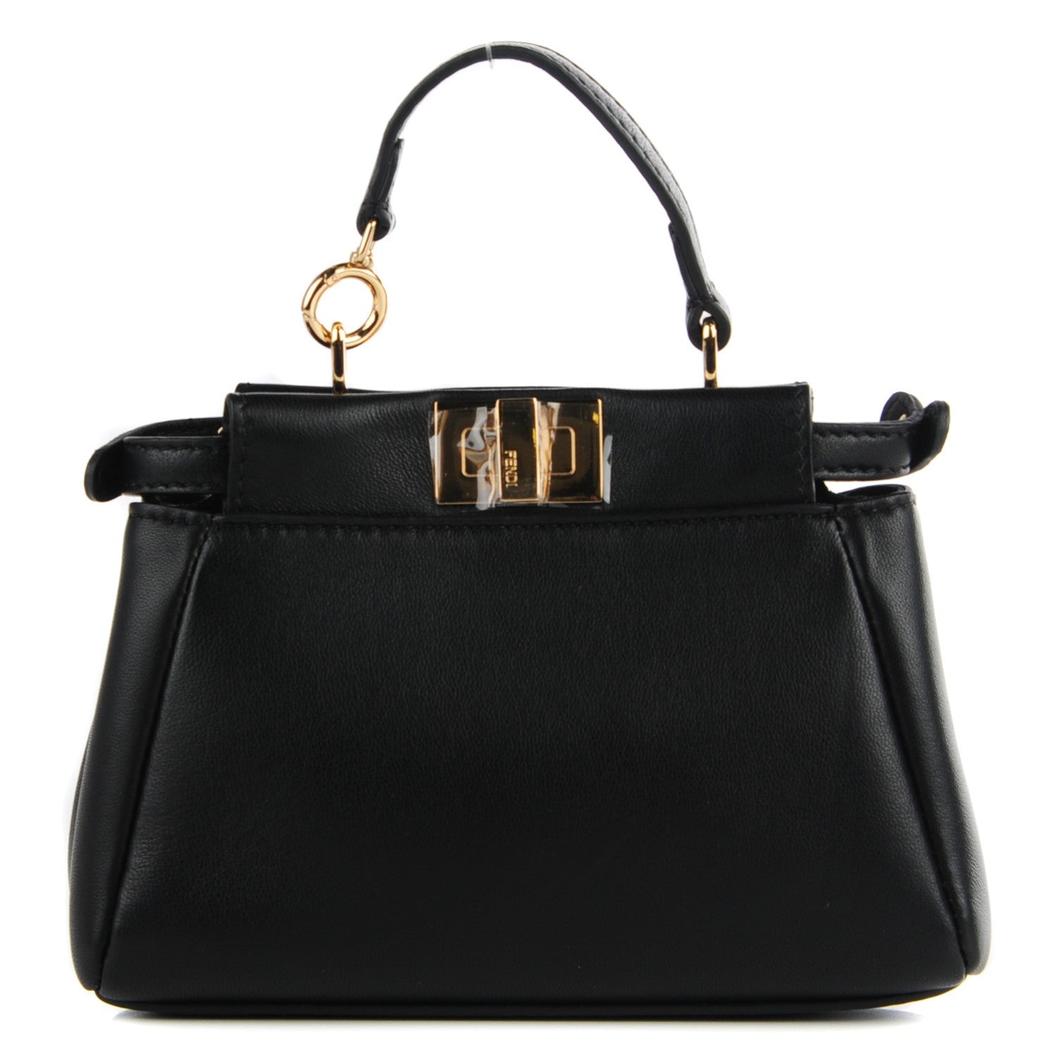 Fendi Nappa Micro Peekaboo Iconic Satchel Black 1 of 9