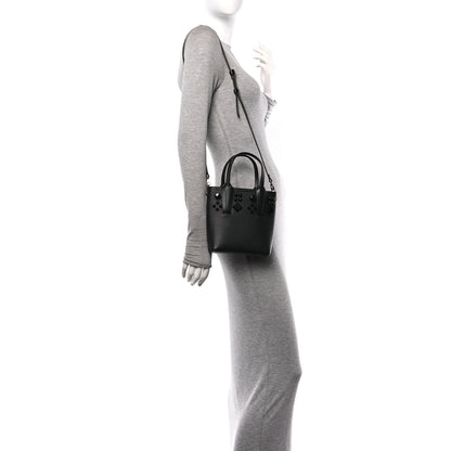 Christian Louboutin Calfskin Empire Spike Monochrome Studded Mini North South Cabata Tote Black 2 of 11