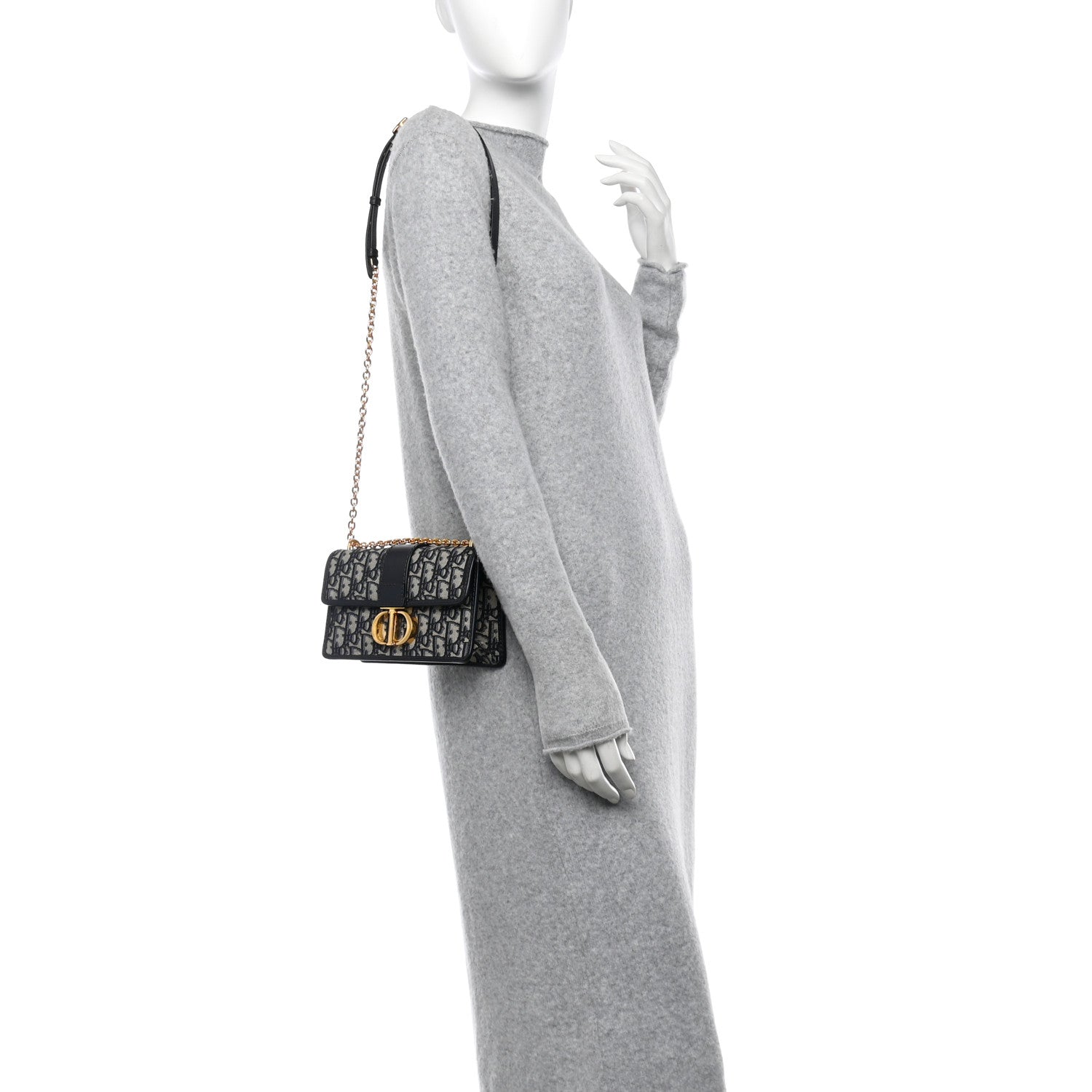 Christian Dior Oblique 30 Montaigne East West Chain Flap Bag Blue 2 of 11