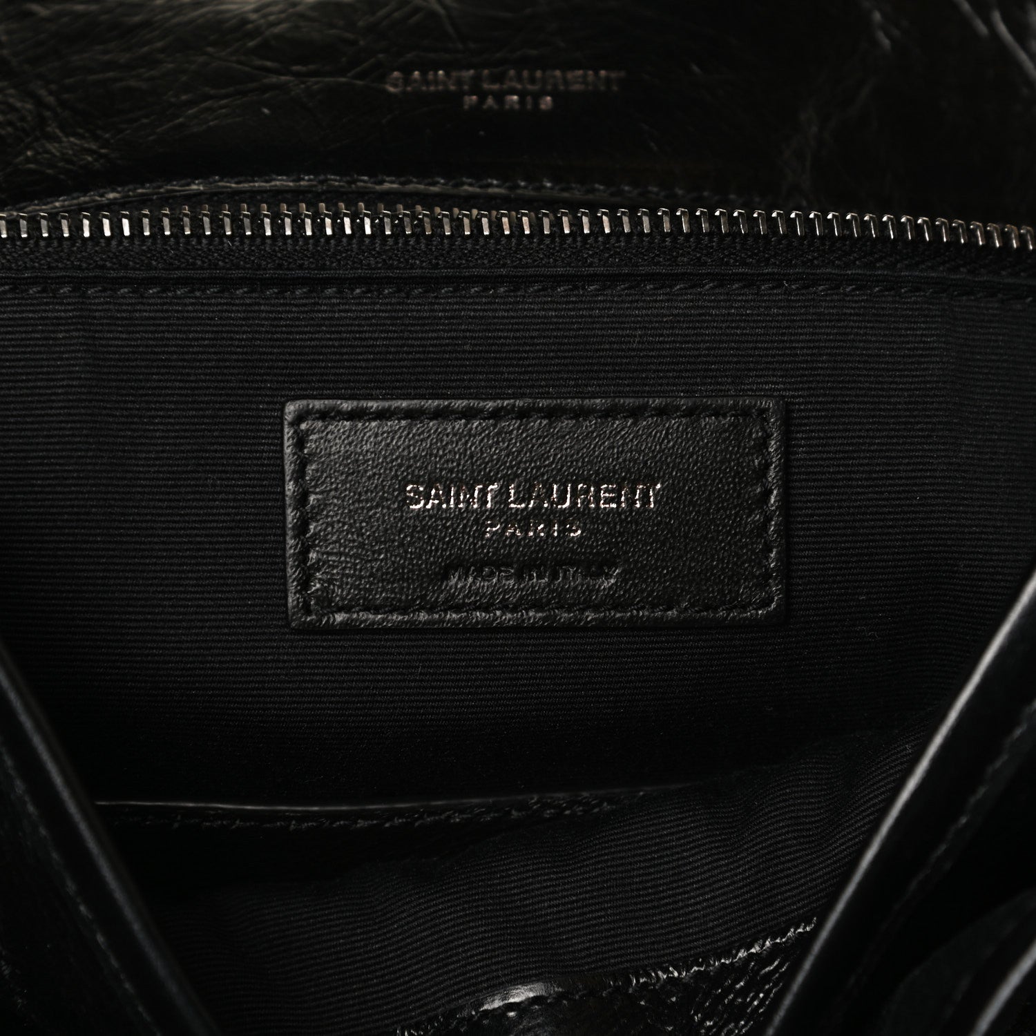 Saint Laurent Crinkled Calfskin Matelasse Monogram Large Niki Chain Satchel Black 5 of 14