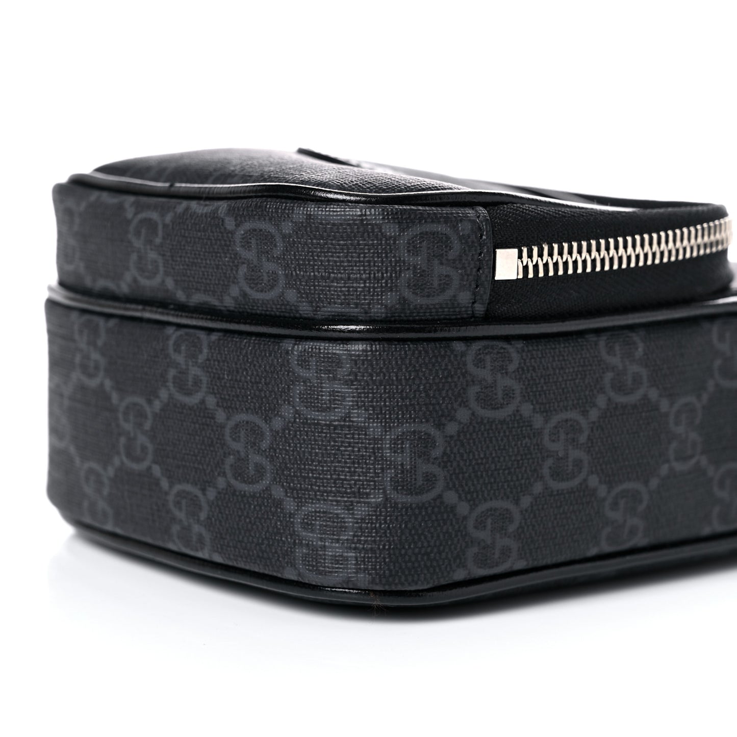 GG Supreme Monogram Azalea Calfskin Mini Retro Interlocking G Bag Black
