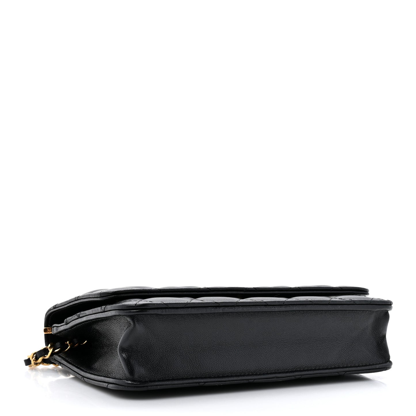 Lambskin Quilted Wallet On Chain WOC Black