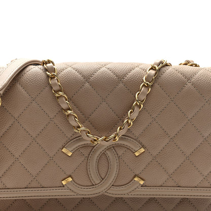 Chanel Caviar Quilted Medium CC Filigree Flap Beige 8 of 10