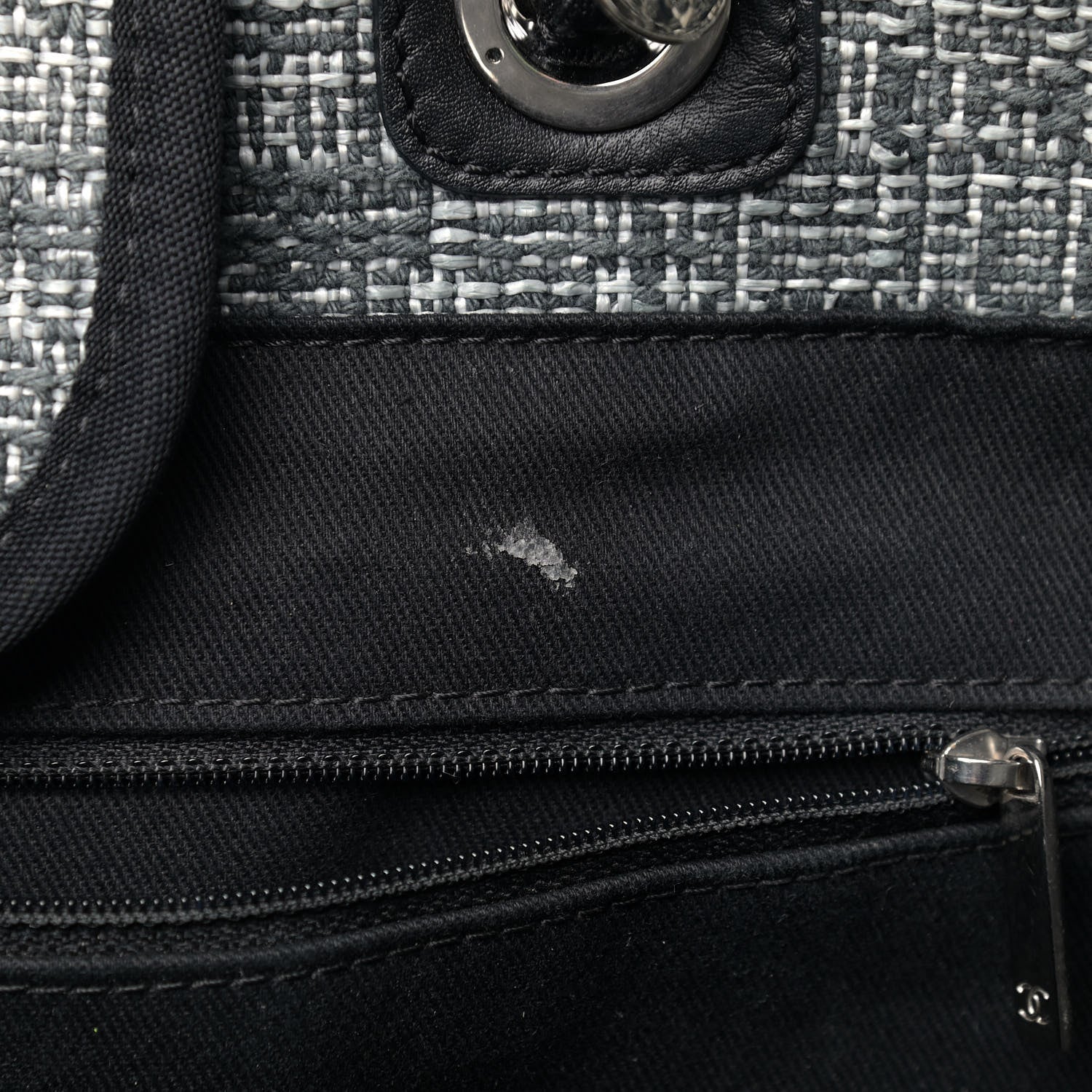 Chanel Mixed Fibers Large Deauville Tote Charcoal 8 of 13