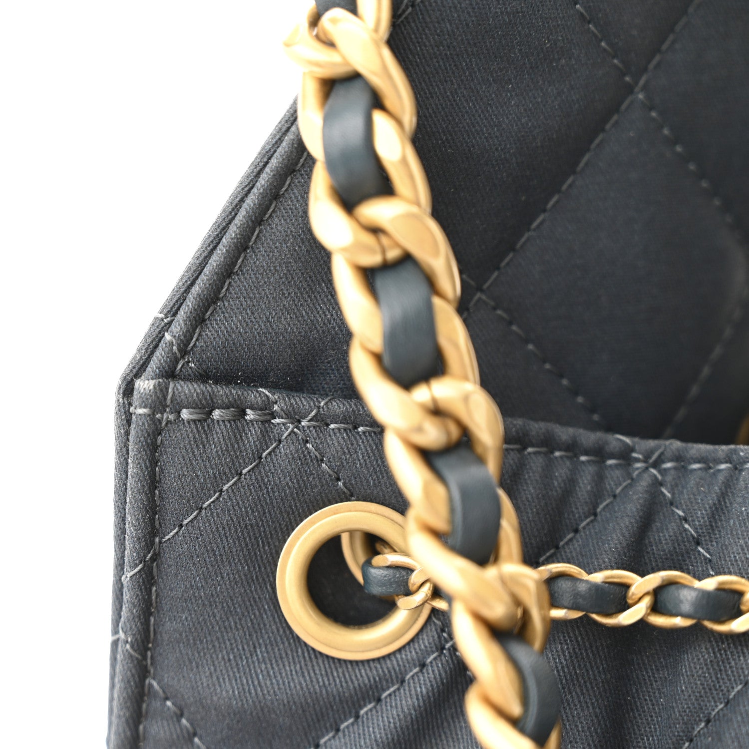 Chanel Canvas Quilted Medium Chanel 25 Handbag Dark Blue 14 of 14