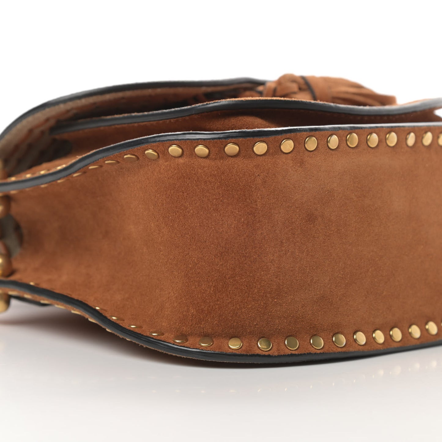 Suede Calfskin Braided Mini Hudson Shoulder Bag Caramel