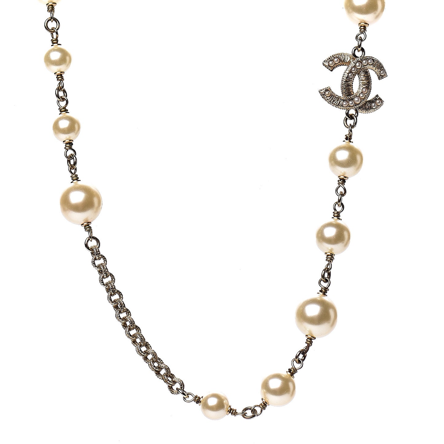Pearl CC Short Necklace Gold