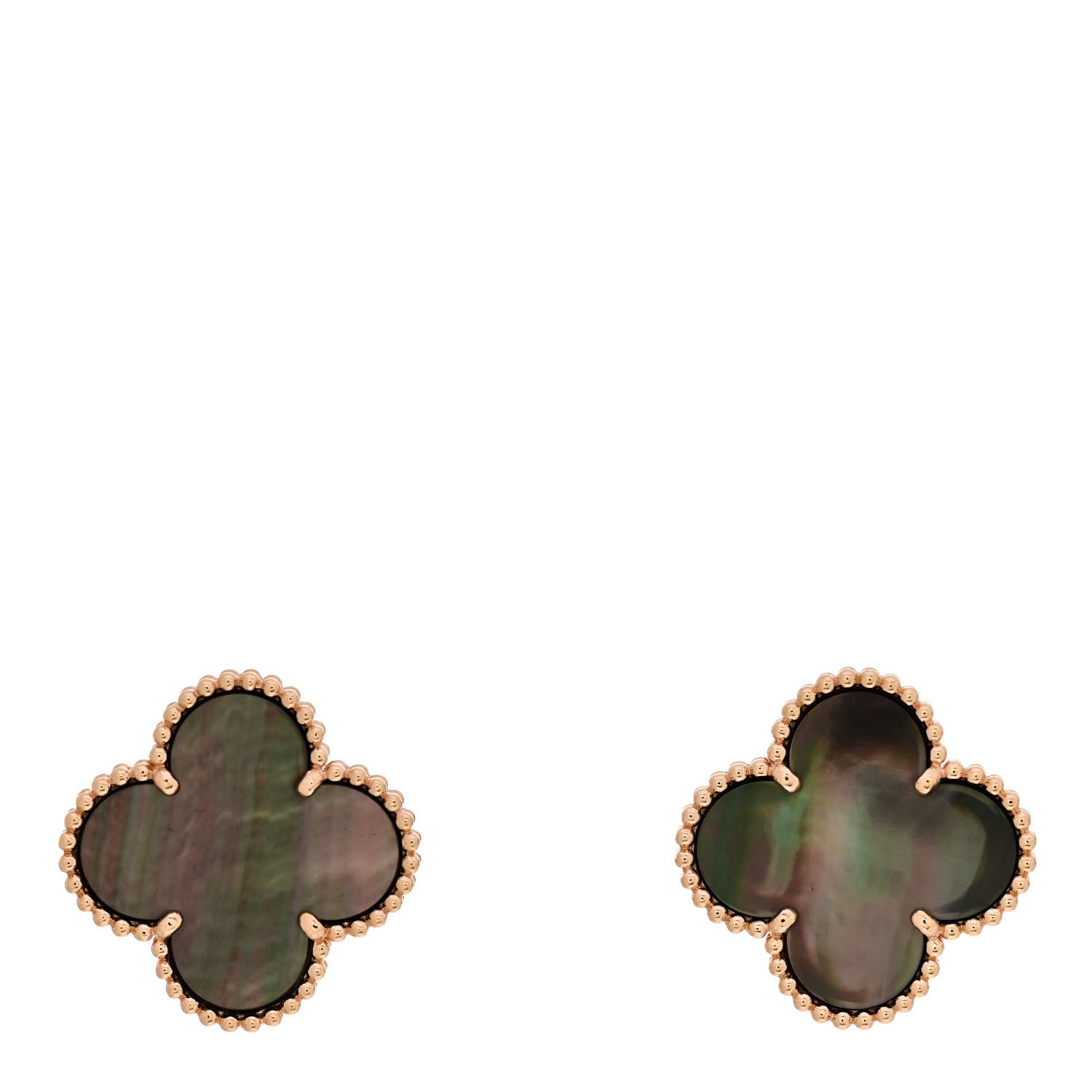 Van Cleef & Arpels 18K Rose Gold Grey Mother of Pearl Magic Alhambra Earrings 1 of 5