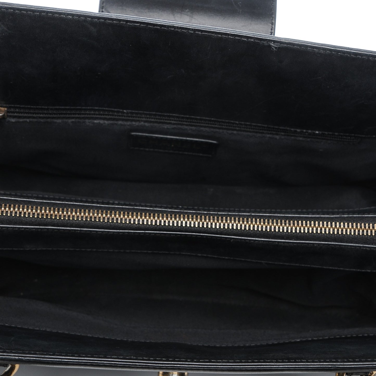 Glazed Calfskin Boy Tote Black