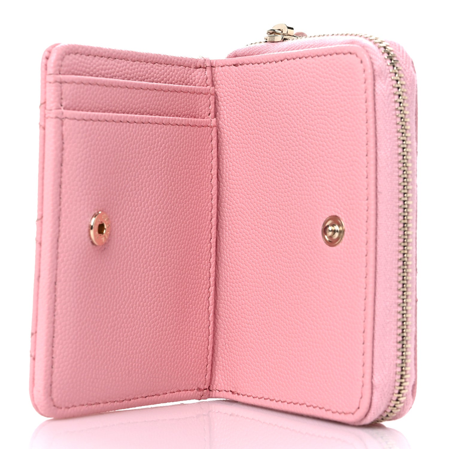Chanel Caviar Quilted Compact Zipped Wallet Pink 5 of 9