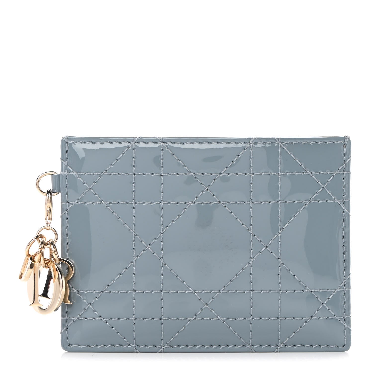 Christian Dior Patent Cannage Lady Dior Card Holder Cloud Blue 1 of 9