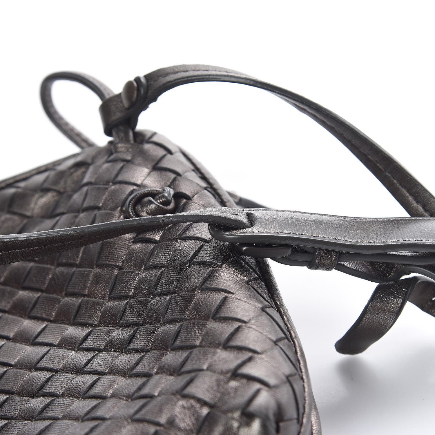 Bottega Veneta Metallic Nappa Intrecciato Nodini Crossbody Messenger Bronze 11 of 20
