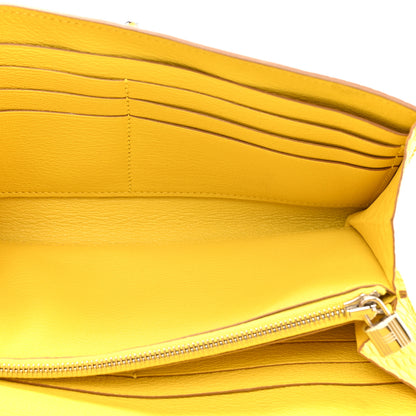 Hermes Matte Alligator Kelly Longue Wallet Mimosa 5 of 14