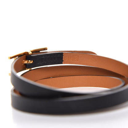 Hermes Chamonix Hapi 3 Triple Tour Wrap Bracelet M Black 5 of 10