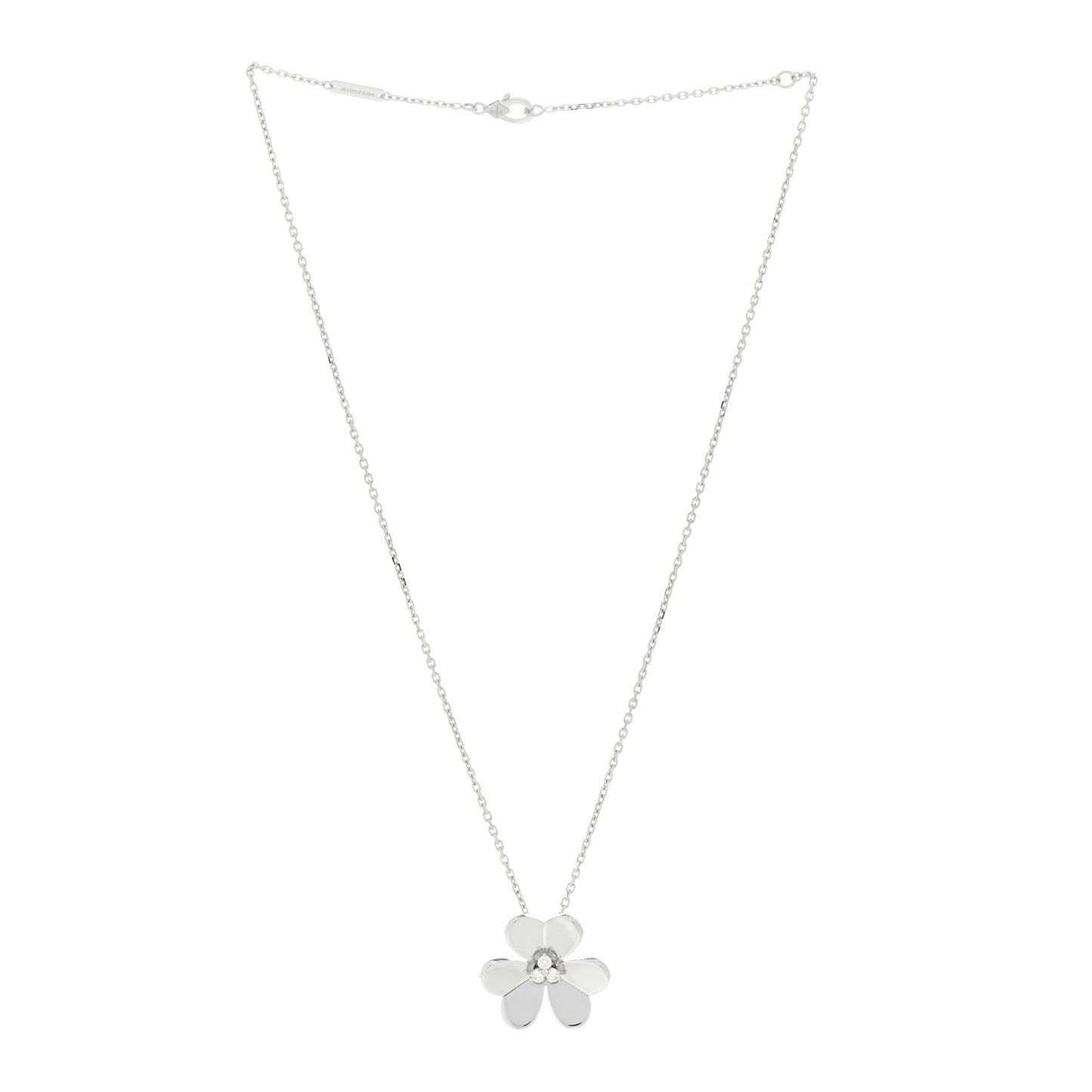 18K White Gold Diamond Large Frivole Pendant Necklace