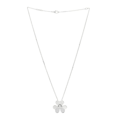 Van Cleef & Arpels 18K White Gold Diamond Large Frivole Pendant Necklace 2 of 3