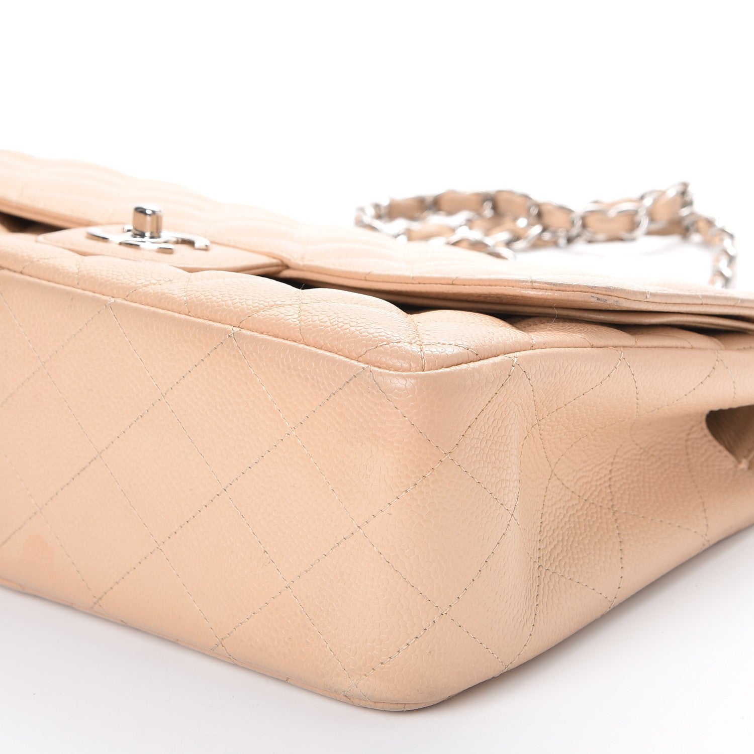 Chanel Caviar Quilted Jumbo Double Flap Beige Clair 10 of 13