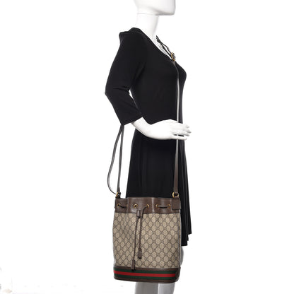 Gucci GG Supreme Monogram Web Ophidia Bucket Bag Brown 3 of 11