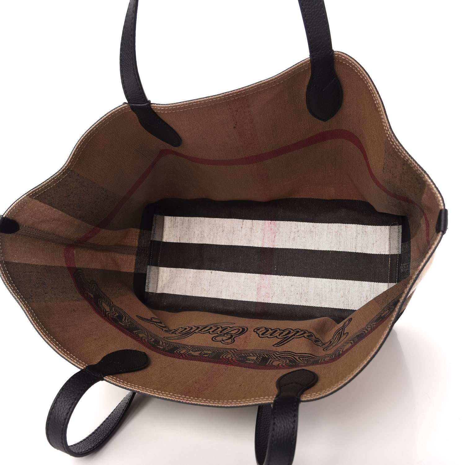 Burberry Coated Canvas Mega Check Medium Doodle Tote Black 5 of 9