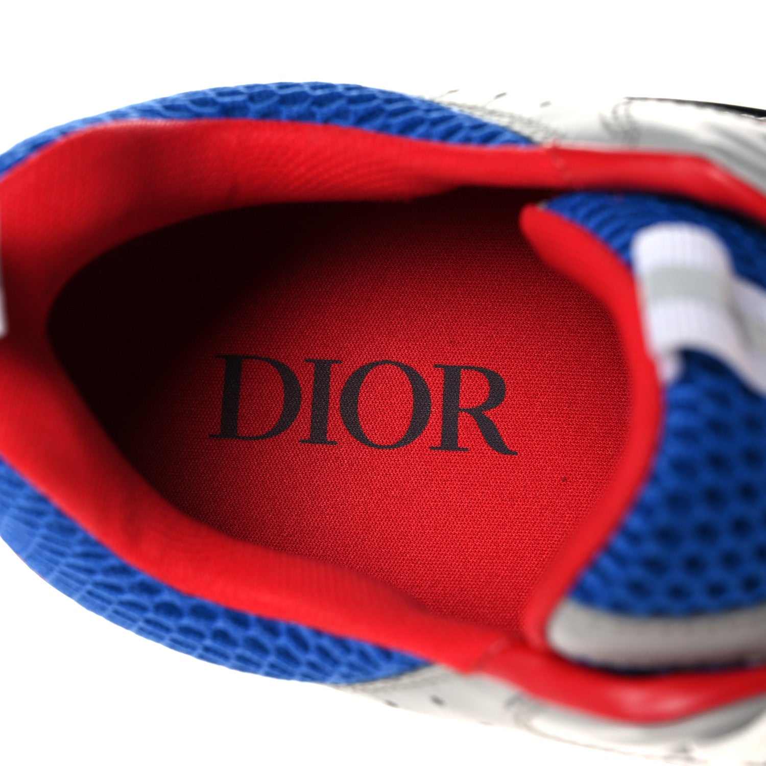 Christian Dior Technical Mesh Calfskin Mens B22 Sneakers 45 Red Blue Grey 7 of 14