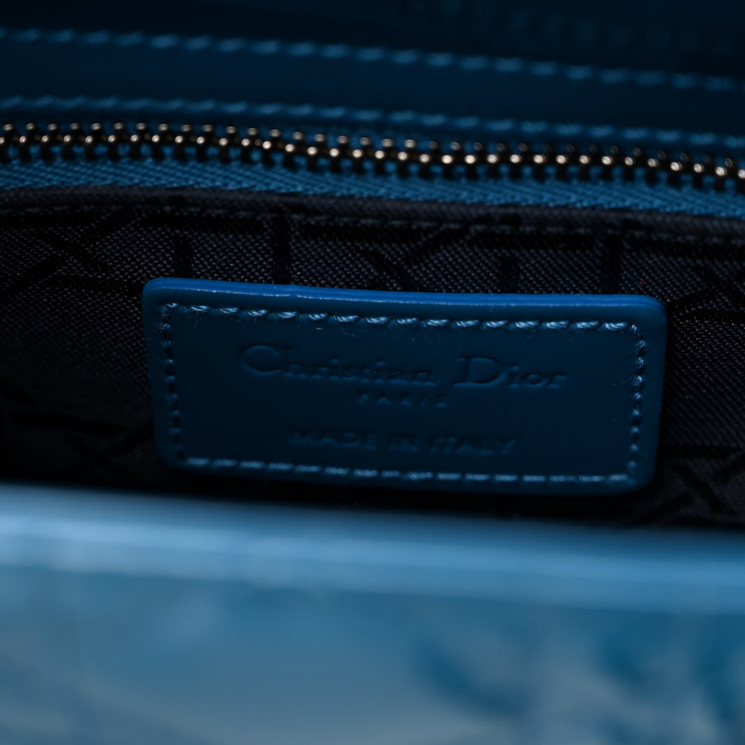 Christian Dior Patent Cannage Mini Lady Dior Blue 6 of 9