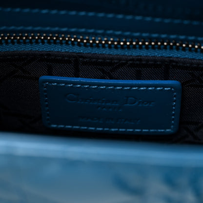 Christian Dior Patent Cannage Mini Lady Dior Blue 6 of 9