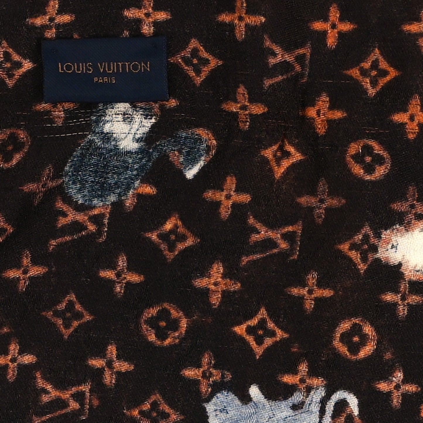 Wool Silk Catogram Shawl Brown Orange