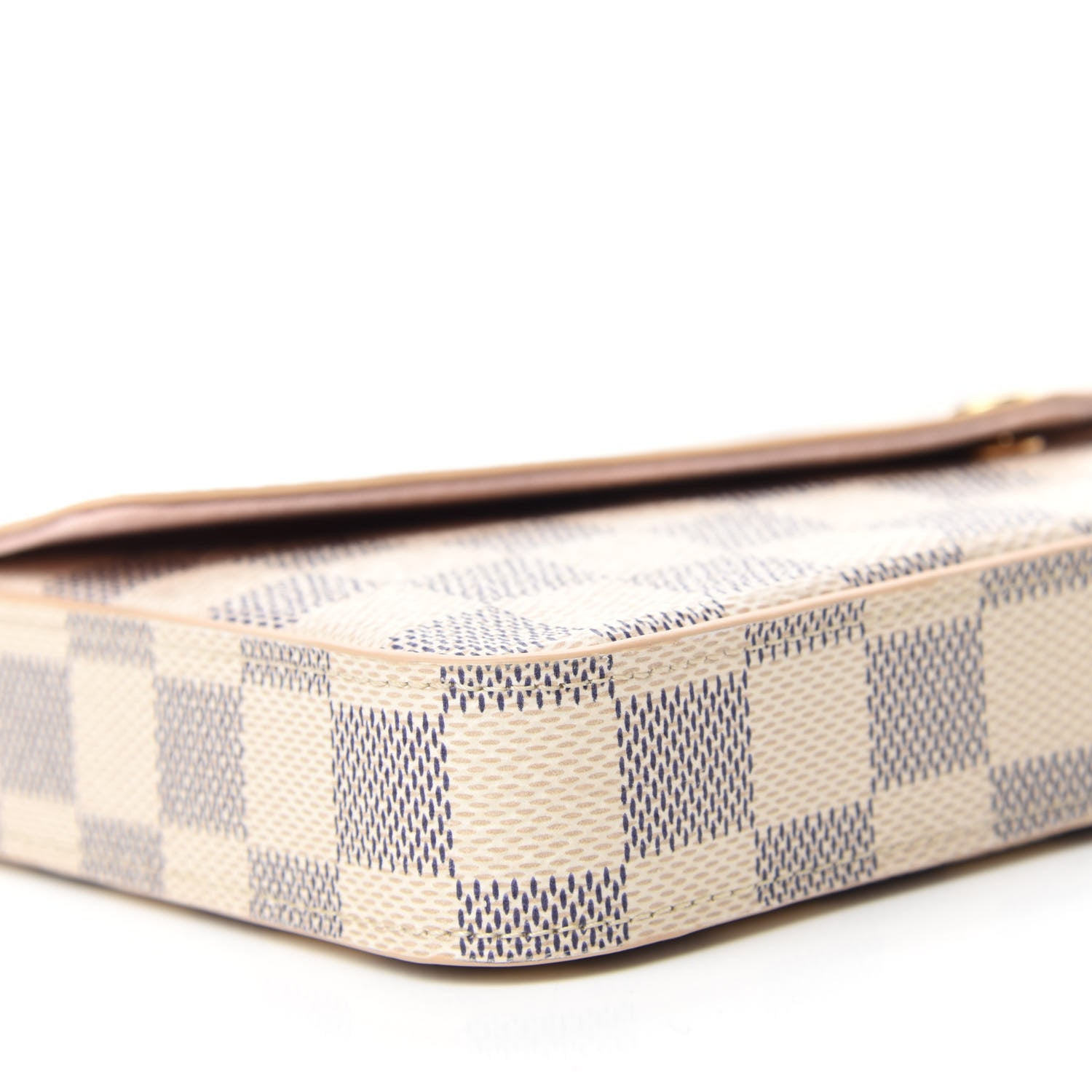 Louis Vuitton Damier Azur Pochette Felicie Chain Wallet Rose Ballerine 7 of 12